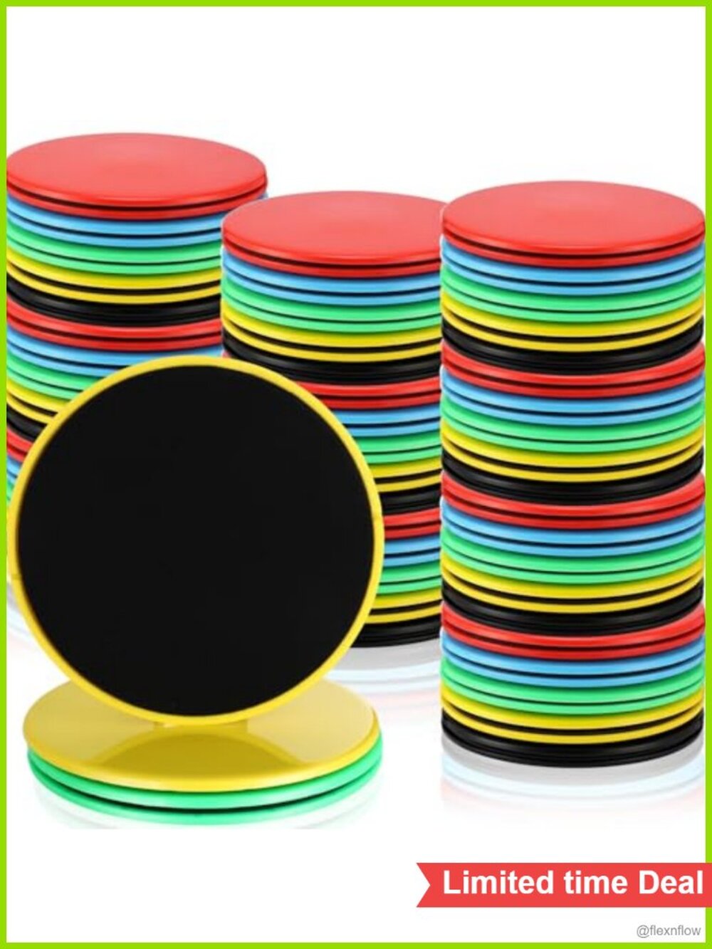Core Sliders Dual Sided Plastic EVA Foam Exercise Discs for Gym Home Workout